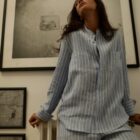 Light Blue - Long Sleeves Shirt, Unisex - 100% Linen
