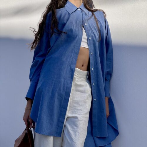 Shirt Dress - Blue