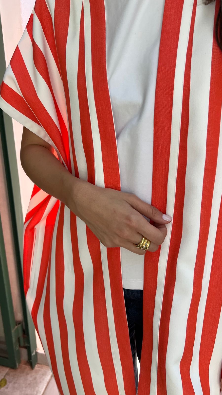 Laborium Stripped Kimono - Orange