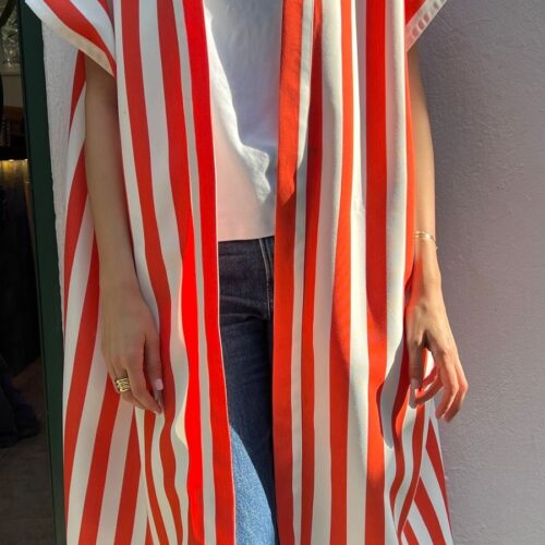 Laborium Stripped Kimono - Orange