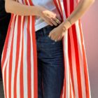 Laborium Stripped Kimono - Orange