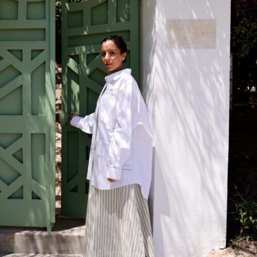 SS26 Skirt - Blue Stripes