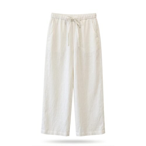 White linen pants