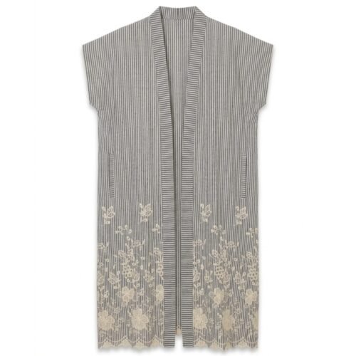 EMBROIDERED KIMONO - Linen