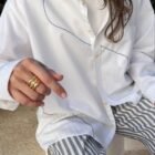 Hand-Embroidered Shirt - Blurred Lines - White